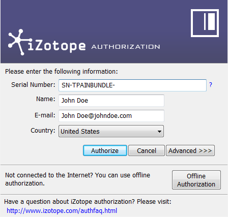 izotope authorization file